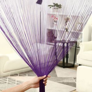 String Curtain Fringe Panel Thread Strip Backdrop Divider for Decor Dark Purple